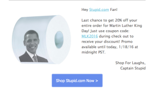 Because nothing says "I have a dream" more than a roll of Barack Obama toilet paper!